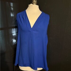 Vince Camuto Cobalt Blue Sleeveless V-Neck Blouse